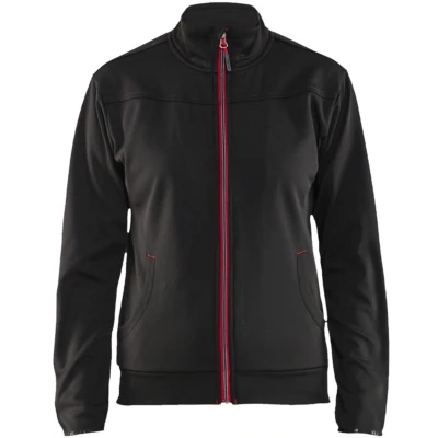 Afbeelding van Blaklader Dames service sweatshirt met rits 3394 2526 Zwart/Rood S