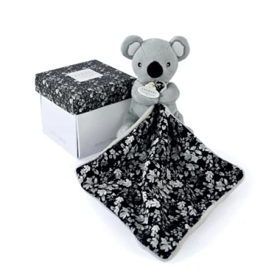 Afbeelding van Doudou et Compagnie Boh&#039;aime Pantin Koala met knuffeldier grijs 12 cm cadeau voor geboorte mooie geschenkdoos DC4015