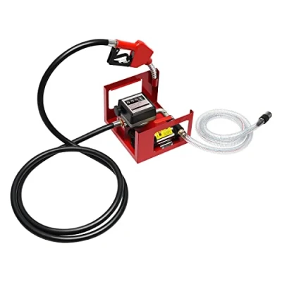 Afbeelding van Dieselpomp, zelfaanzuigende oliepomp met teller, 45 l/min, 2800 rpm, 230 V, slang, rood/zwart