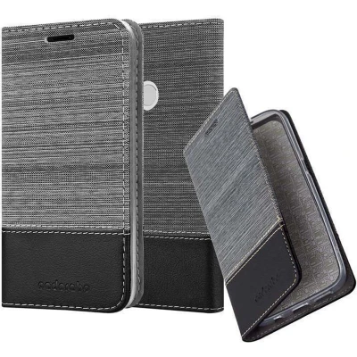Afbeelding van Cadorabo Hoesje geschikt voor Xiaomi RedMi NOTE 5A PRIME in GRIJS ZWART Beschermhoes met magnetische sluiting, standfunctie en kaartvakje Book Case Cover Etui