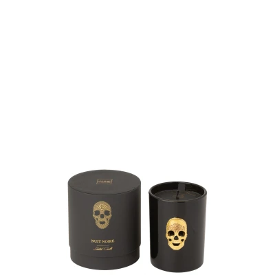 Afbeelding van J Line geurkaars doodskop nuit noire small 43U