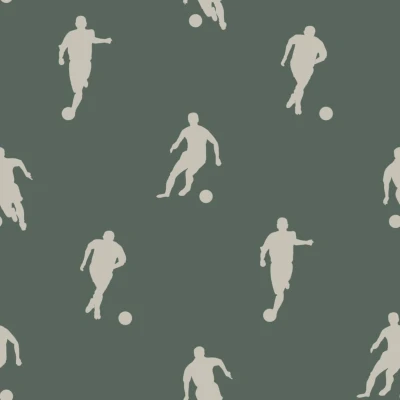 Afbeelding van ESTAhome behang voetbalspelers donkergroen 139507 0.53 x 10.05 m