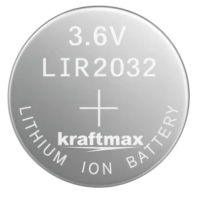 Afbeelding van Kraftmax LIR 2032 knoopbatterij 3,6 V/Li Ion/noodbatterij