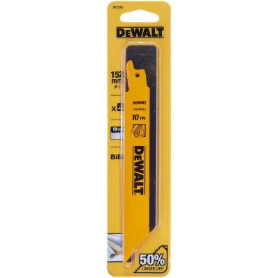 Image de DEWALT DT2345 QZ lame de scie alternative BiM 152x2,5mm pour le bois, plastique et les métaux non ferreux (pack 5)