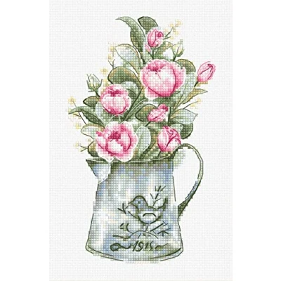 Afbeelding van Luca S Bouquet with Roses borduren (pakket) B7006