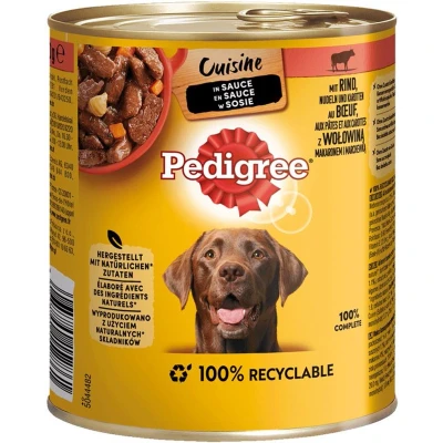 Afbeelding van Pedigree Cuisine in Saus Rundvlees, Noedels &amp; Wortels 12x800g