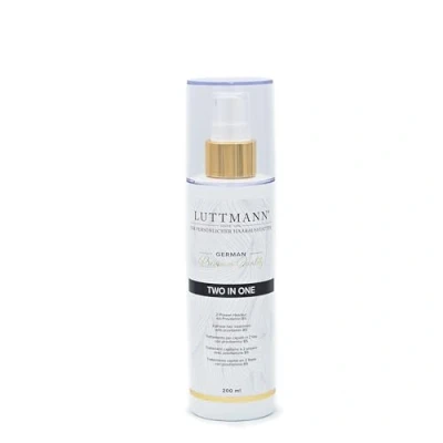 Afbeelding van LUTTMANN® Two in One Spray 200 ml bifasische haarbehandeling met provitamine B5 voor extensions, pruiken, toupet en alle haartypes, Made Germany