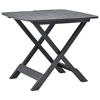 Afbeelding van Tuintafel inklapbaar 79x72x70 cm kunststof antraciet