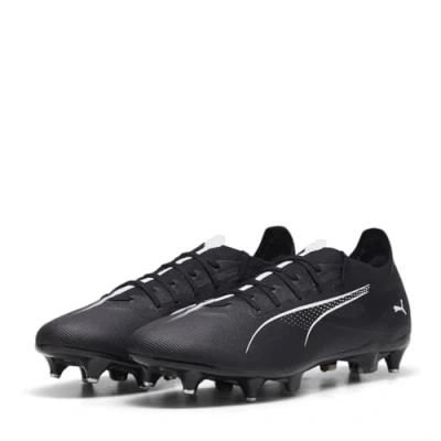 Afbeelding van Puma Ultra 5 Match MXSG Voetbalschoenen met metalen noppen, Maat: 42.5, Black white Kunststof/ textiel