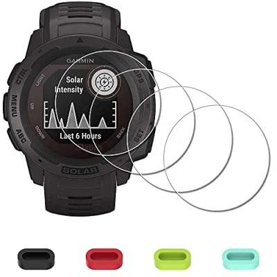 Afbeelding van 4 stuks pantserglasfolie voor Garmin Instinct Solar Tactical / + x iDaPro oplaadverbindingsbeschermers 9H hardheid