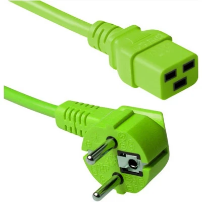 Afbeelding van ACT AK5175 Netsnoer CEE 7/7 male (haaks) C19 Groen 60 cm