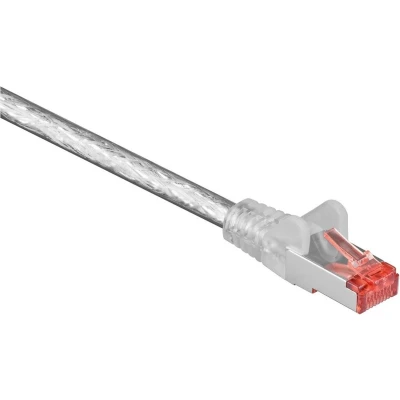 Afbeelding van goobay Netwerkkabel RJ 45 (M) naar 25 cm SFTP, PiMF CAT 6 gevormd transparant