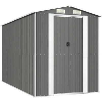 Afbeelding van VidaXL Tuinschuur 192x357x223 cm gegalvaniseerd staal lichtgrijs