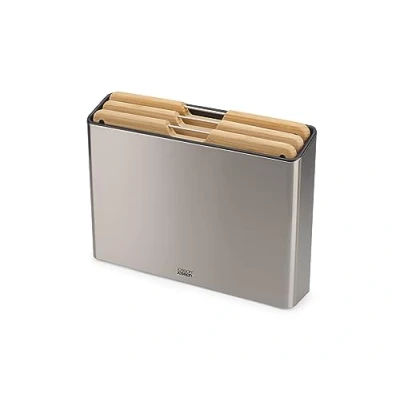 Image de Set de 3 planches à découper Joseph FolioSteel Bamboo x3 avec étui en acier Argent métal