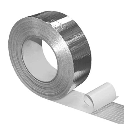 Afbeelding van NOVANETUS ALU TAZ Plakband van versterkt aluminium, 50 mm x m mesh voor ventilatie en airconditioningssystemen, versterkte afdichtingstape, isolatie