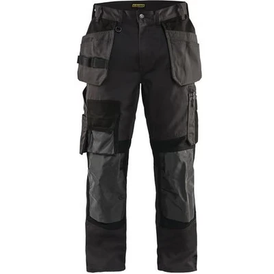 Image de Pantalon artisan stretch gris foncé/noir
