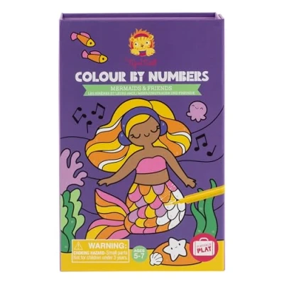 Afbeelding van Tiger Tribe meeneem Colour By Numbers Mermaids +4 jaar*
