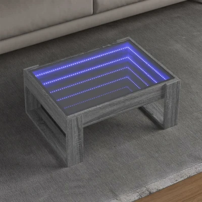 Afbeelding van vidaXL Salontafel met Infinity LED 70x53x30 cm grijs sonoma eikenkleur