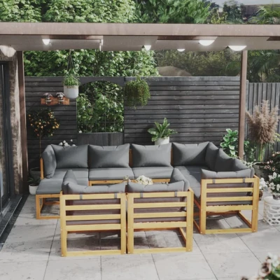 Afbeelding van 10 delige Loungeset met kussens massief acaciahout