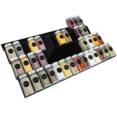 Afbeelding van Kruidenrek voor laden, kruidenlade, combinerbare kruidenrekken van acryl, 13 tot 26 inch, kruideninzetstuk, kruidenopslag
