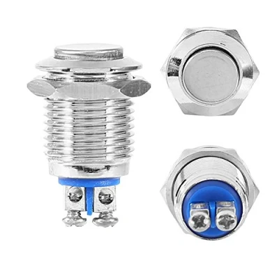 Afbeelding van Kleine momentschakelaar, 12 V, metaal, waterdicht, mm, startknop, elektrische schakelaar