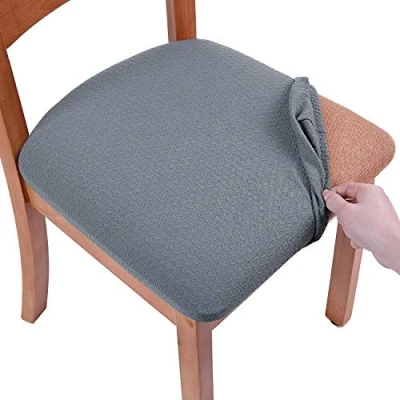 Afbeelding van Stretch spandex jacquard stoelhoezen voor eetkamerstoelen, verwijderbaar en wasbaar