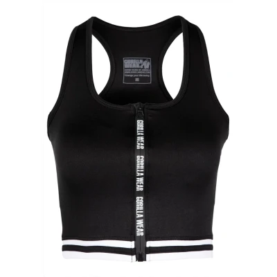 Afbeelding van Gorilla Wear MESA ZIP Front CROP Top, Dames, Maat: Small, Black
