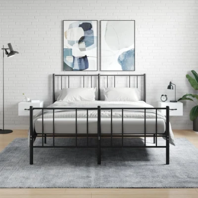 Afbeelding van Nachtkastjes 2 st wandgemonteerd 35x35x20 cm wit