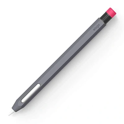 Afbeelding van elago Classic Pencil Case Compatibel met Apple 2e Generatie Cover Hoes, Klassiek Design, Magnetisch Opladen &amp; Dubbele Tap (MOET INSTALLATIE INSTRUCTIES LEZEN) (Donkergrijs)