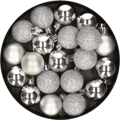 Afbeelding van Cosy @Home Kerstballen Zilver mix ø 3 cm 20 Stuks