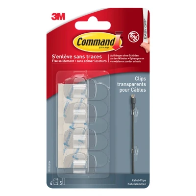 Image de 3M Command Clear Round Cord Clips attaches de câbles
