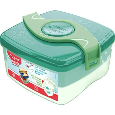 Afbeelding van Maped Picnik Origins Lunchbox, gemakkelijk te openen, 2 vakken, waarvan 1 afneembaar, van BPA en ftalaatvrije kunststof, groen, l