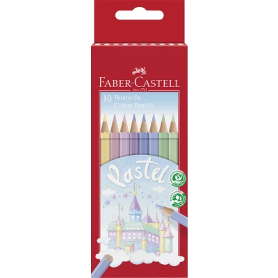 Afbeelding van Kleurpotloden Faber Castell pastel zeskantig karton etui ? 10 stuks