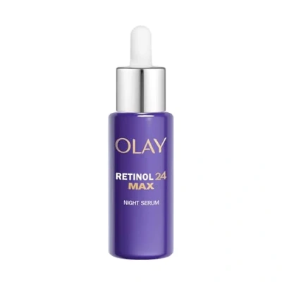Afbeelding van Olay Retinol 24 MAX* Nachtserum voor het gezicht, huidverzorging met +40%* glycerine. Anti aging 3 effecten: glad, vernieuwt en hydrateert MAX*, 40 ml (*vs serum