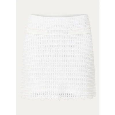 Afbeelding van sandro JUPE Maille MINI Point Fantaisie Minirok, Dames, Maat: 38, Blanc