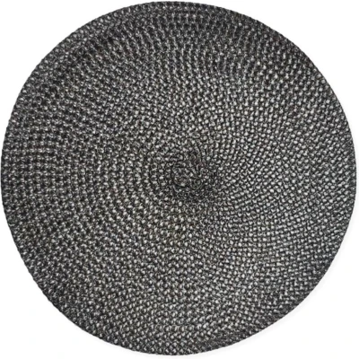 Afbeelding van 4x Ronde Placemats Urban Black Zwart Decoratie Modern 38cm rond