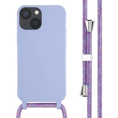 Afbeelding van iMoshion hoesje met koord Geschikt voor iPhone 13 Mini Siliconen Paars