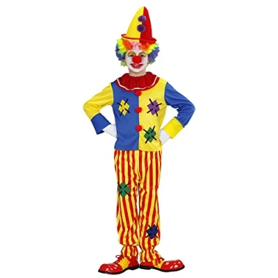 Afbeelding van Widmann Clown &amp; Nar Kostuum Circus Kind Jongen Multicolor Maat 158 Carnavalskleding Verkleedkleding