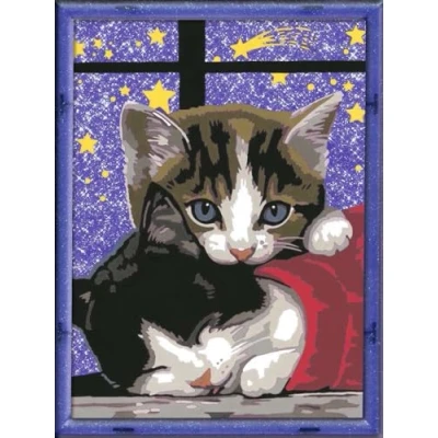 Afbeelding van Ravensburger Schilderen op nummer 28561 knuffelige katten kinderen vanaf 9 jaar: met glitter om te versieren!