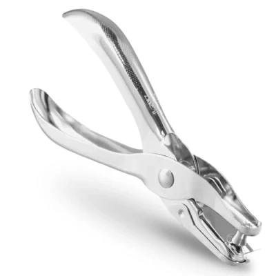 Afbeelding van Anseom Klemboor met enkel gat 6 mm, roestvrijstalen papierperforator, A4 bladperforator, handmatige papierperforator voor knutselen, kantoor, thuis, school