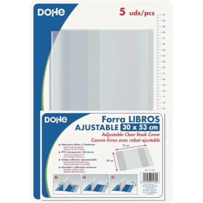 Image de Dohe 91432 Lot de 5 housses protection pour cahiers livres et 53 x 30 cm