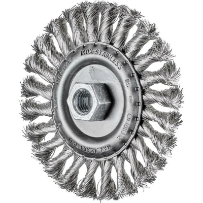 Afbeelding van PFERD 43312004 Ronde borstel getordeerd RBG Ø 115 x 12 mm M14 roestvrijstalen draad 0,35 voor haakse slijpers 1 stuk(s)