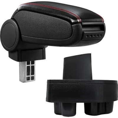 Afbeelding van Armsteun Opel Corsa Combo C kunstleer zwart+rood stiksel