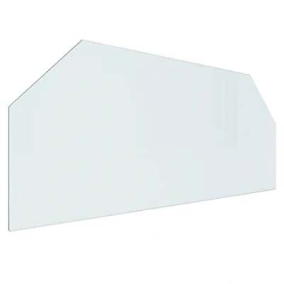 Afbeelding van vidaXL Glasplaat voor zeshoekige open haard, vloerbedekking de vloer, bescherming tegen vonken, 120 x 50 cm