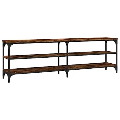 Image de vidaXL Meuble TV chêne fumé 160x30x50 cm bois d&#039;ingénierie826751