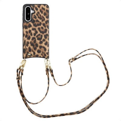 Afbeelding van Selencia Hoesje Geschikt voor Samsung Galaxy A56 / A36 met Pasjeshouder Nova Backcover koord en pashouder Leopard