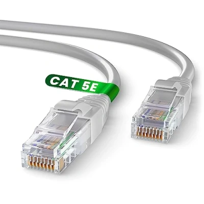 Afbeelding van Mr. Tronic 10 m Ethernet netwerkkabel, CAT5E, CCA, UTP, RJ45 stekker, Gigabit LAN, internetkabel, high speed ideaal voor pc, switch, router, modem, tv (10 m, grijs)