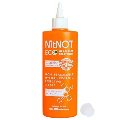 Afbeelding van NitNOT Behandeling van luizen en hardnekkige neten voor kinderen volwassenen, 200 ml, doodt 100% eitjes, gemakkelijk veilig te gebruiken