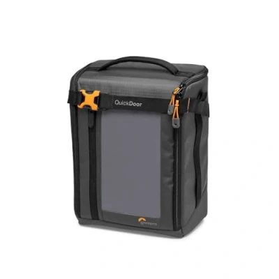 Afbeelding van Lowepro Gearup Creator Box Large II, cameratas zonder spiegel en digitale reflex, tas met Quickdoor toegang, gemaakt van gerecyclede stof, gevoerde binnenverdeling, oranje, grijs