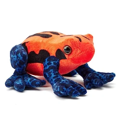 Afbeelding van Zappi Co 100% gerecycled pluche speelgoed, oranje/blauw, 15 cm breed, zachte dierencollectie, knuffelig en milieuvriendelijk, voor pasgeborenen, eerste kind